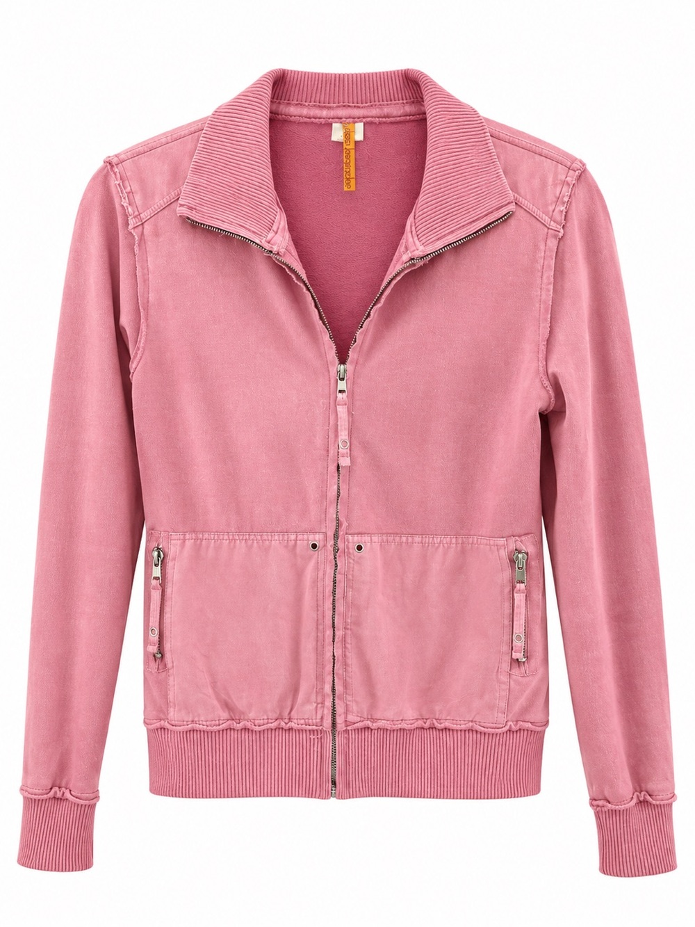 Women's Pink Zip-Up Bomber Jacket